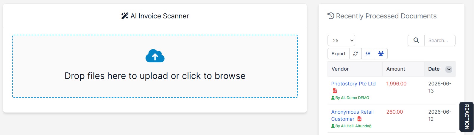 AI Invoice Scanner