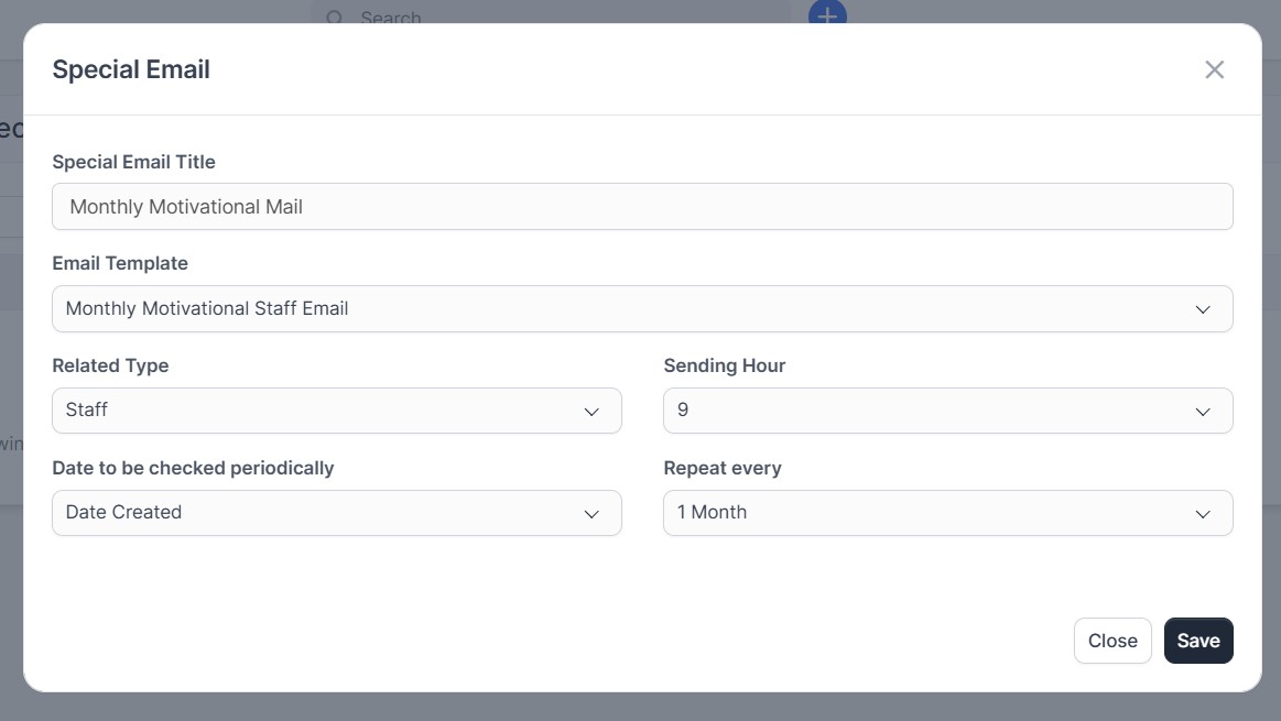 Special Routine Emails