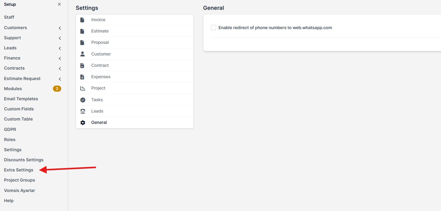 Extra Settings Control Panel