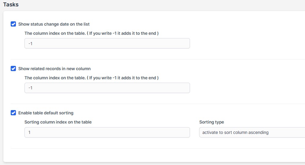 Task Settings