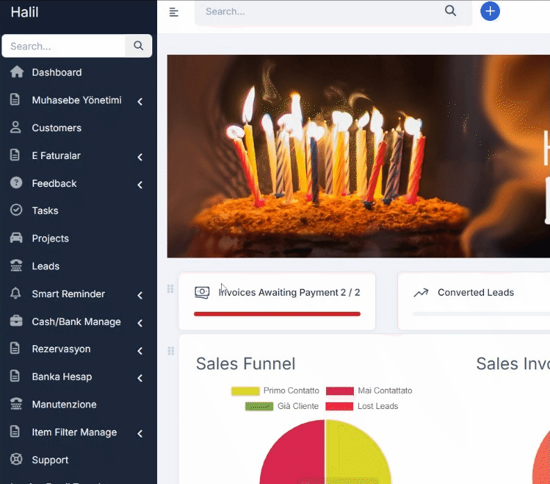 Search Menu Perfex CRM